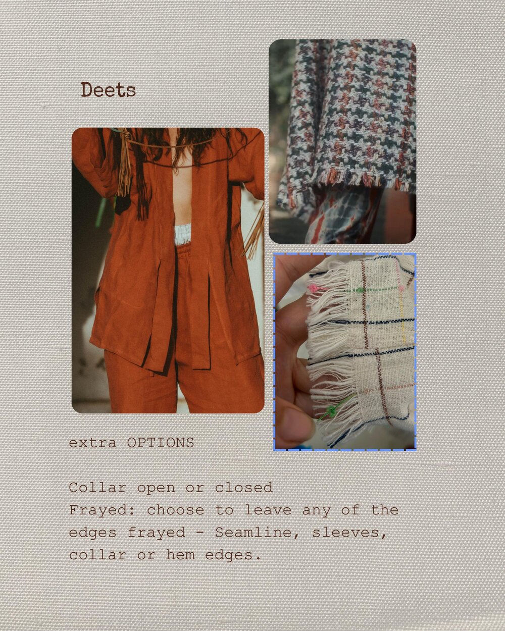 Details and extra options